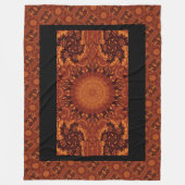 Zwarte en goudbloemen 14 fleece deken (Voorkant)