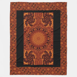 Zwarte en goudbloemen 14 fleece deken