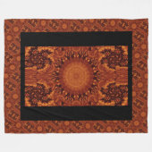 Zwarte en goudbloemen 14 fleece deken (Voorkant (Horizontaal))