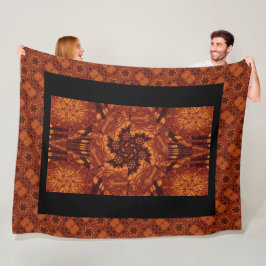 Zwarte en goudbloemen 15 fleece deken