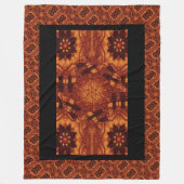 Zwarte en goudbloemen 16 fleece deken (Voorkant)