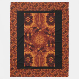 Zwarte en goudbloemen 16 fleece deken