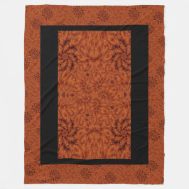 Zwarte en goudbloemen 17 fleece deken