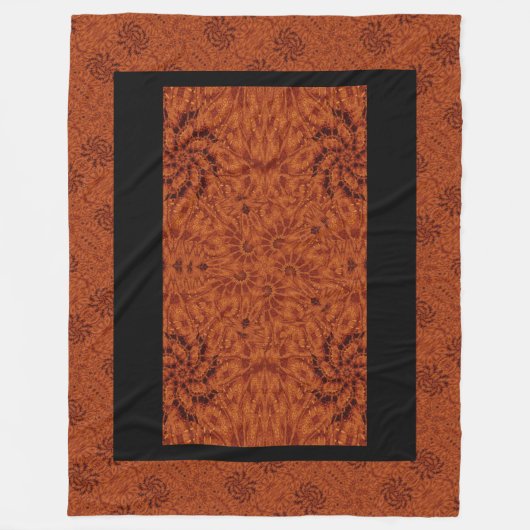 Zwarte en goudbloemen 17 fleece deken (Voorkant)