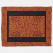 Zwarte en goudbloemen 17 fleece deken (Voorkant (Horizontaal))