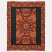 Zwarte en goudbloemen 19 fleece deken (Voorkant)