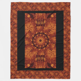 Zwarte en goudbloemen 19 fleece deken