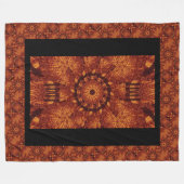 Zwarte en goudbloemen 19 fleece deken (Voorkant (Horizontaal))