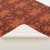 Zwarte en goudbloemen 19 sherpa deken (3/4)