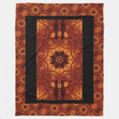 Zwarte en goudbloemen 1 fleece deken (Voorkant)