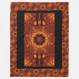 Zwarte en goudbloemen 1 fleece deken