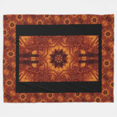 Zwarte en goudbloemen 1 fleece deken (Voorkant (Horizontaal))