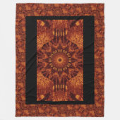 Zwarte en goudbloemen 20 fleece deken (Voorkant)