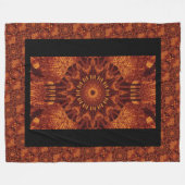 Zwarte en goudbloemen 20 fleece deken (Voorkant (Horizontaal))