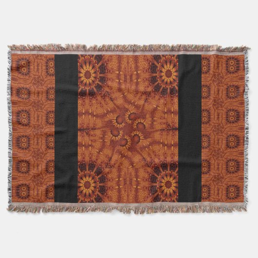 Zwarte en goudbloemen 22 deken (Voorkant)