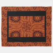 Zwarte en goudbloemen 22 fleece deken (Voorkant (Horizontaal))