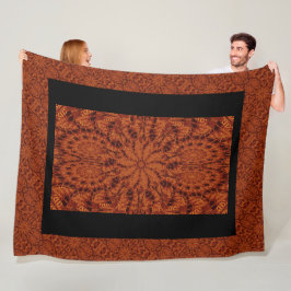 Zwarte en goudbloemen 23 fleece deken