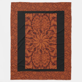 Zwarte en goudbloemen 23 fleece deken