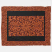 Zwarte en goudbloemen 23 fleece deken (Voorkant (Horizontaal))