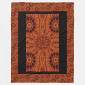 Zwarte en goudbloemen 24 fleece deken (Voorkant)