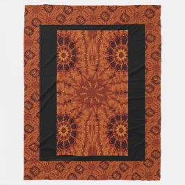 Zwarte en goudbloemen 24 fleece deken