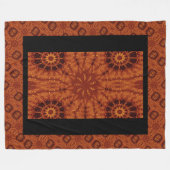 Zwarte en goudbloemen 24 fleece deken (Voorkant (Horizontaal))