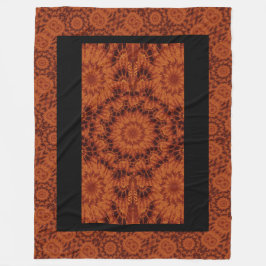 Zwarte en goudbloemen 25 fleece deken