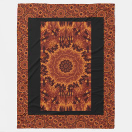 Zwarte en goudbloemen 27 fleece deken