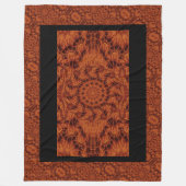 Zwarte en goudbloemen 28 fleece deken (Voorkant)