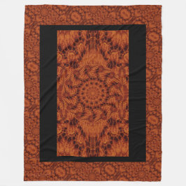 Zwarte en goudbloemen 28 fleece deken