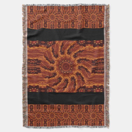 Zwarte en goudbloemen 29 deken (Voorkant Verticaal)