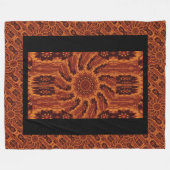 Zwarte en goudbloemen 29 fleece deken (Voorkant (Horizontaal))