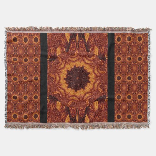 Zwarte en goudbloemen 2 deken (Voorkant)