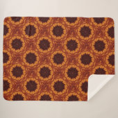 Zwarte en goudbloemen 2 sherpa deken (Voorkant (horizontaal))