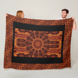 Zwarte en goudbloemen 30 fleece deken