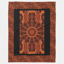 Zwarte en goudbloemen 30 fleece deken