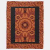 Zwarte en goudbloemen 3 fleece deken (Voorkant)