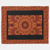 Zwarte en goudbloemen 3 fleece deken (Voorkant (Horizontaal))