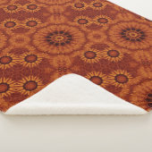 Zwarte en goudbloemen 3 sherpa deken (3/4)