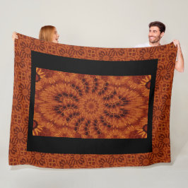 Zwarte en goudbloemen 4 fleece deken