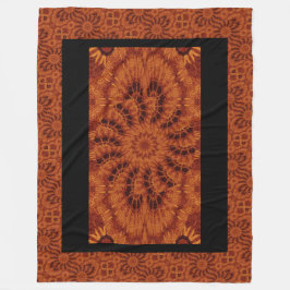 Zwarte en goudbloemen 4 fleece deken