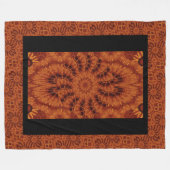 Zwarte en goudbloemen 4 fleece deken (Voorkant (Horizontaal))