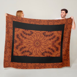 Zwarte en goudbloemen 6 fleece deken