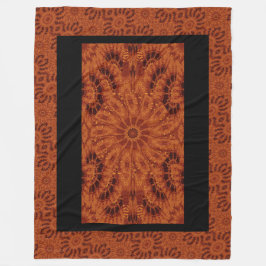 Zwarte en goudbloemen 6 fleece deken