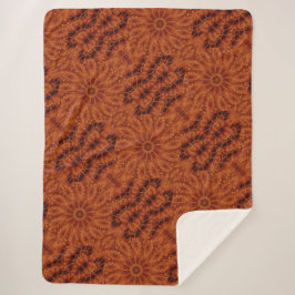 Zwarte en goudbloemen 6 sherpa deken