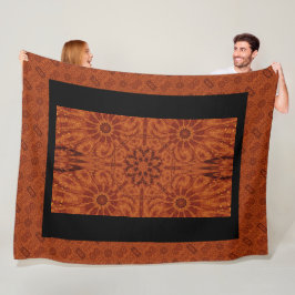 Zwarte en goudbloemen 7 fleece deken