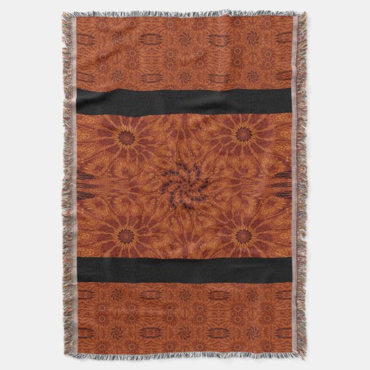 Zwarte en goudbloemen 8 deken (Voorkant Verticaal)