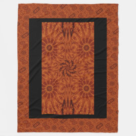 Zwarte en goudbloemen 8 fleece deken