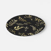 Zwarte en goudbotanische Glamour Glam Weddenschap Papieren Bordje (Gekanteld)