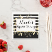 Zwarte en goudbotanische Glamour Glam Weddenschap Servet (Insitu)